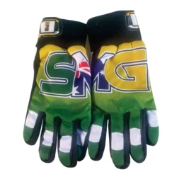 SMG Indoor Cricket Gloves Green Yellow AUS Flag